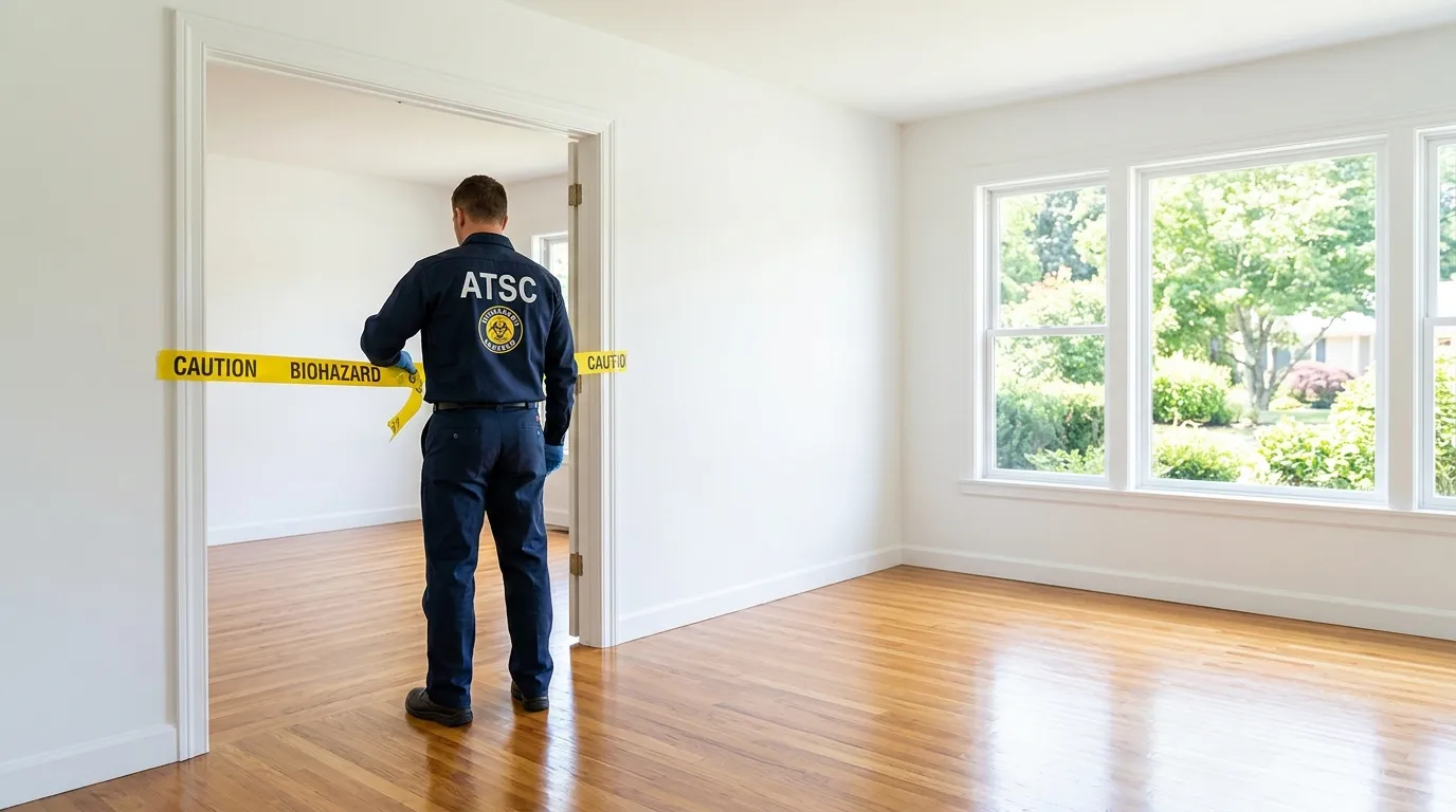 Certified biohazard cleanup crew performing Decomposition Cleanup in Paris